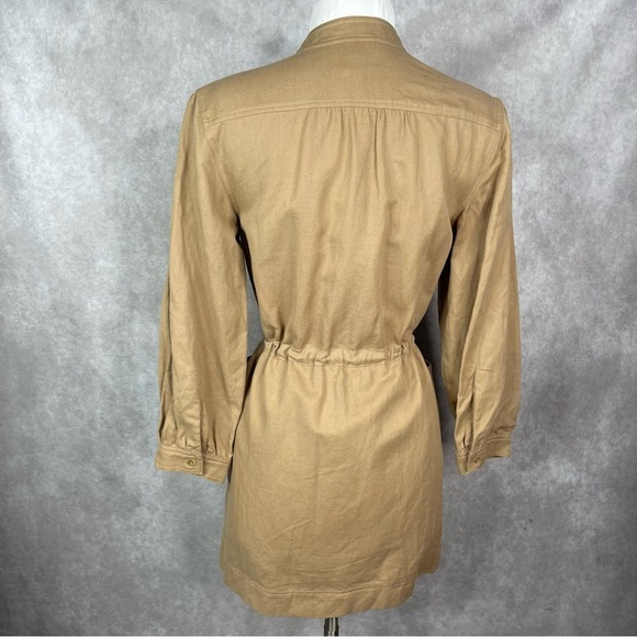Apiece Apart Nueva Aragon Mini Cotton Linen Safari Dress In Camel Size 0 - Picture 5 of 9